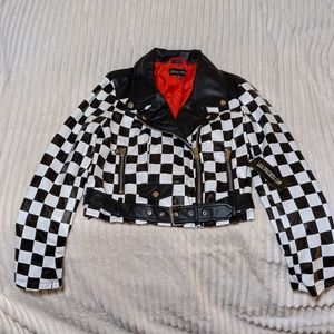 Dolls Kill Checkered Moto Jacket